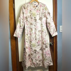 Ashro Women’s Size 8 Pink Floral Jacquard Shift Dress w/ Matching Jacket